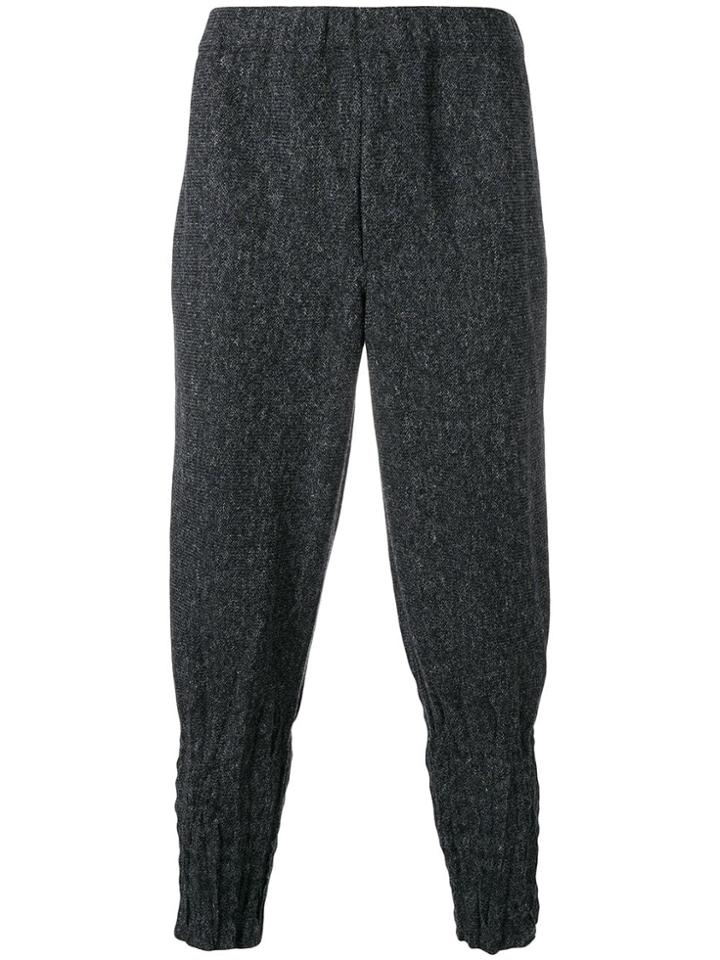 Issey Miyake Textured Tapered Trousers - Blue