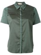Cotélac - Contrast Shirt - Women - Cotton/polyester - 1, Green, Cotton/polyester