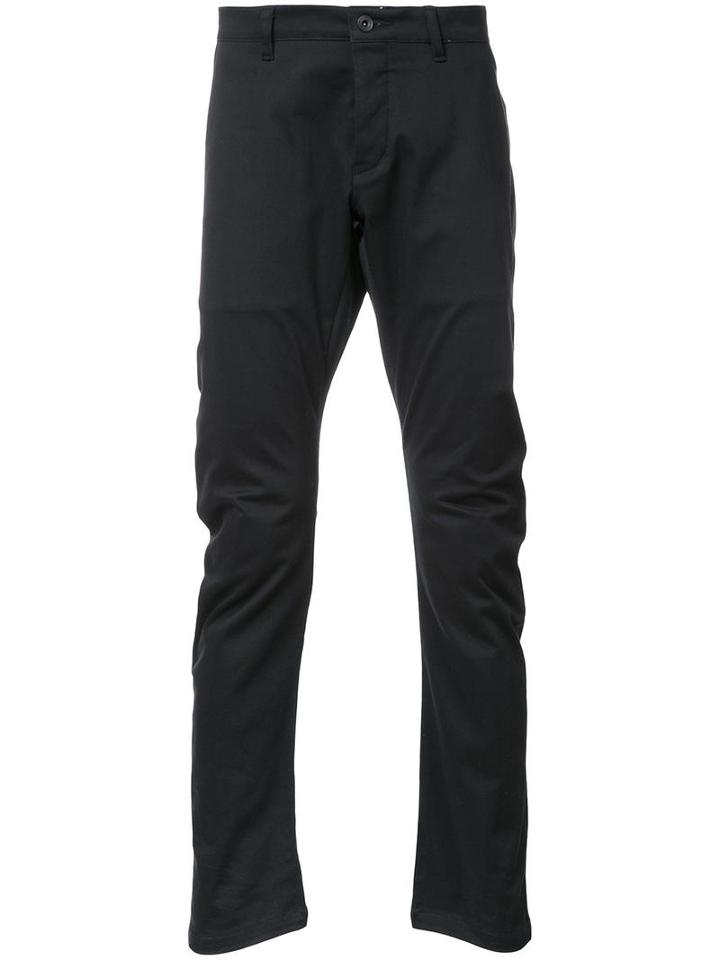 Kazuyuki Kumagai Straight Trousers, Men's, Size: 1, Black, Cotton/polyurethane