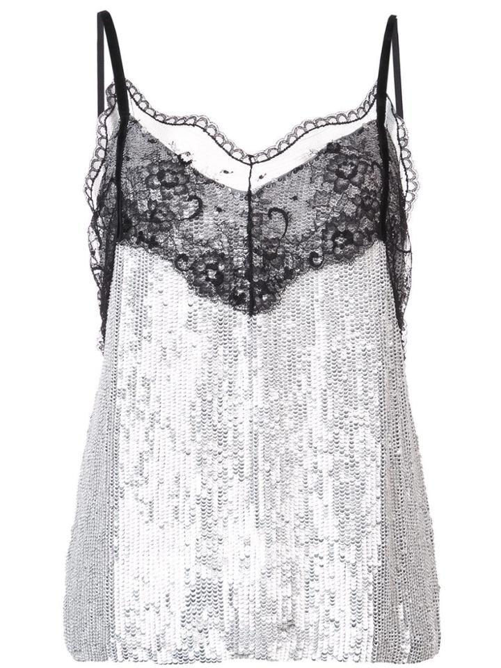 Beau Souci Saturne Sequin Embellished Top - Silver