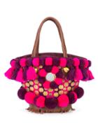 Figue - Imani Samui Mini Tuk Tuk Bag - Women - Cotton/leather/acrylic/glass - One Size, Pink/purple, Cotton/leather/acrylic/glass