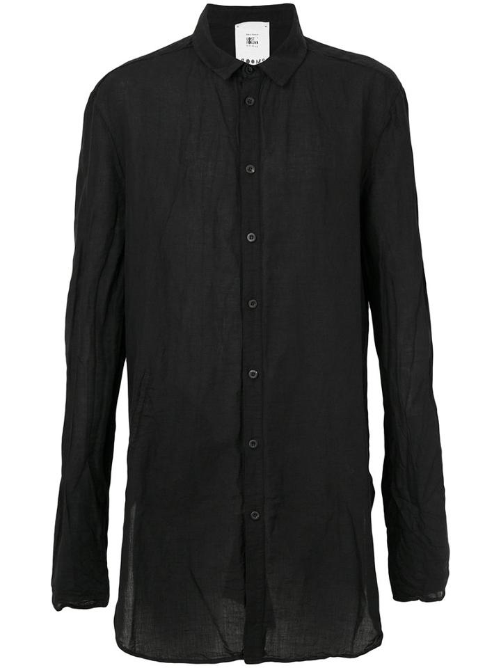 Lost & Found Rooms - Pocket Longline Shirt - Men - Cotton/linen/flax - M, Black, Cotton/linen/flax