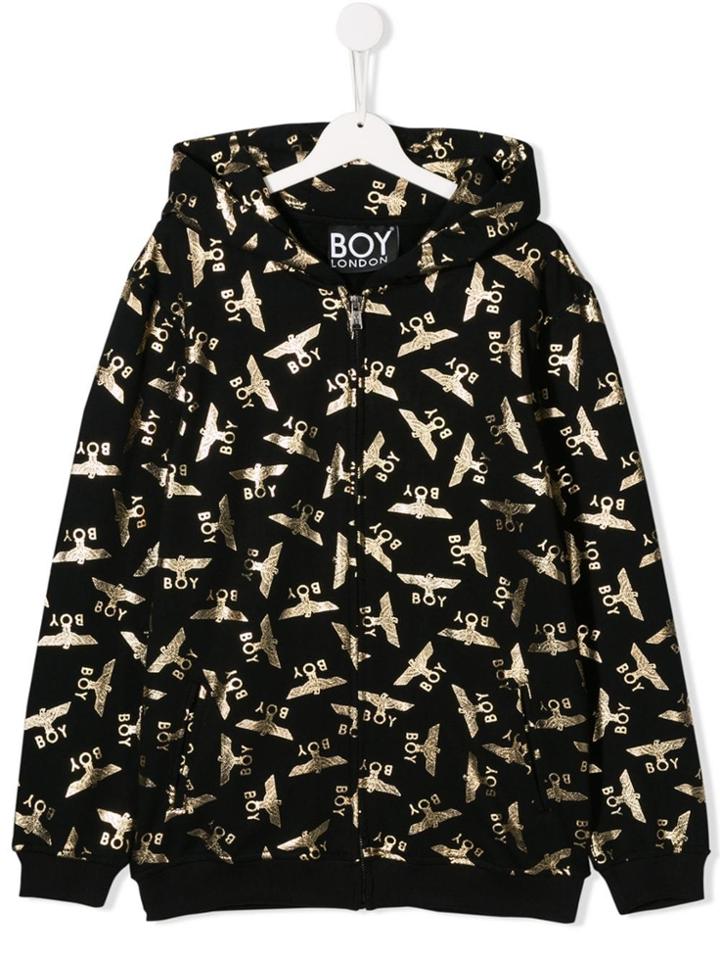 Boy London Kids Teen Eagle Motif Hoodie - Black