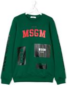 Msgm Kids Teen Multi Logo Sweatshirt - Green