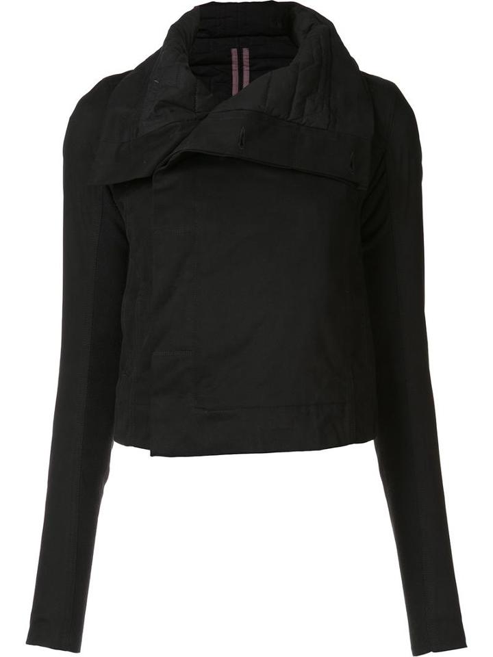 Rick Owens Drkshdw Wide Collar Fitted Jacket, Women's, Size: Small, Black, Cotton