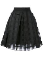 Blugirl - Jacquard Check Skirt - Women - Cotton/polyester - 44, Black, Cotton/polyester