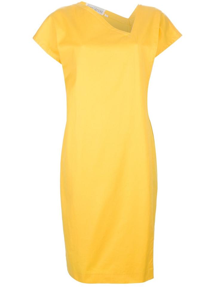 Versace Vintage Asymmetric Neck Dress - Yellow & Orange