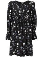 Kenzo 'dandelion' Print Dress, Women's, Size: 40, Black, Polyester/silk