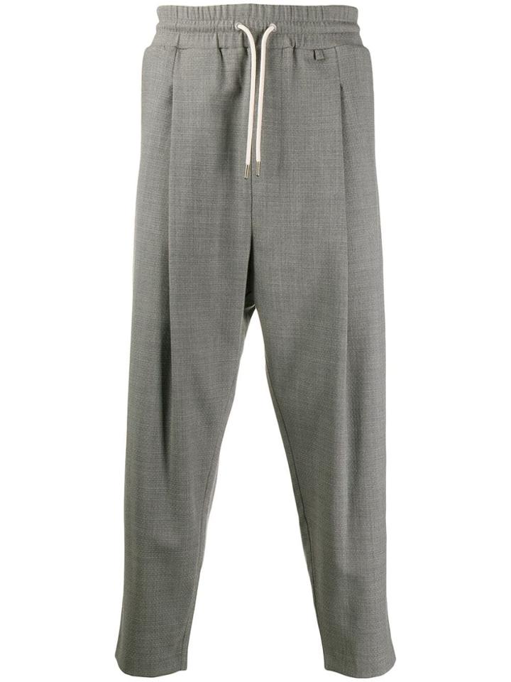 Drôle De Monsieur Elasticated Wool Trousers - Grey