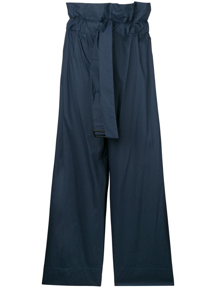Erika Cavallini Wide-leg Belted Culottes - Blue