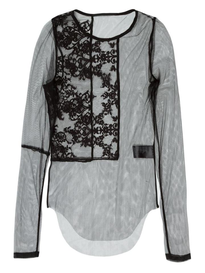 Haider Ackermann Sheer Lace Insert Top