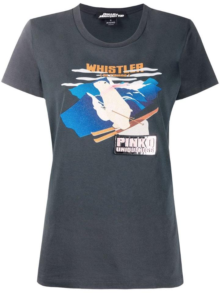 Pinko Polar Bear Print T-shirt - Black