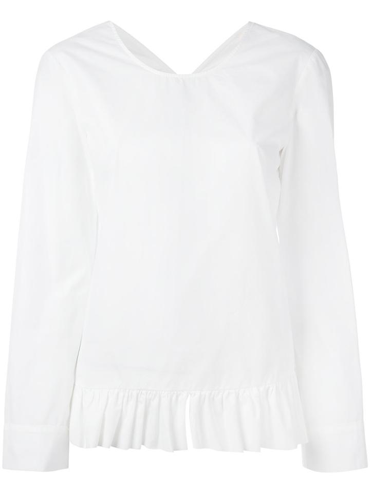 Jucca - Ruffled Hem Blouse - Women - Cotton - 44, White, Cotton