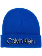 Calvin Klein Logo Print Beanie - Blue