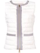 Herno Contrast Trimmed Puffer Gilet - White