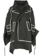 Comme Des Garçons Vintage Contrast-trim Draped Jacket - Black