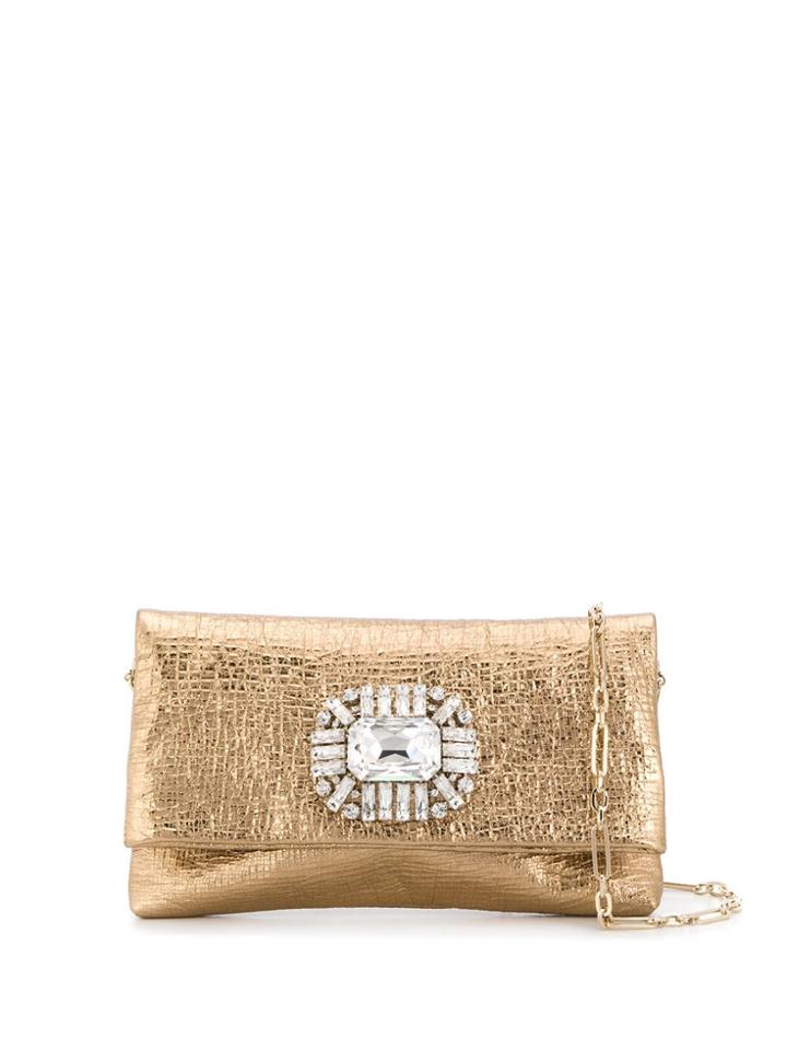 Jimmy Choo Titania Crystal-embellished Clutch - Gold