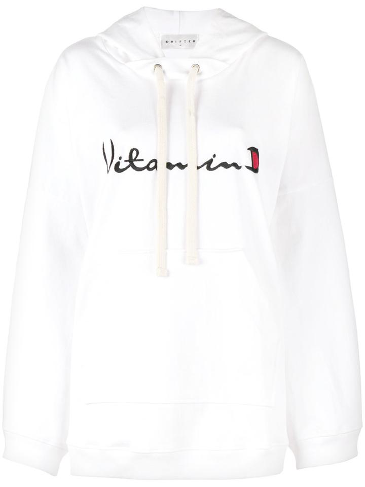 Drifter - Ventus Embroidered Hoodie - Women - Cotton - Xs, White, Cotton