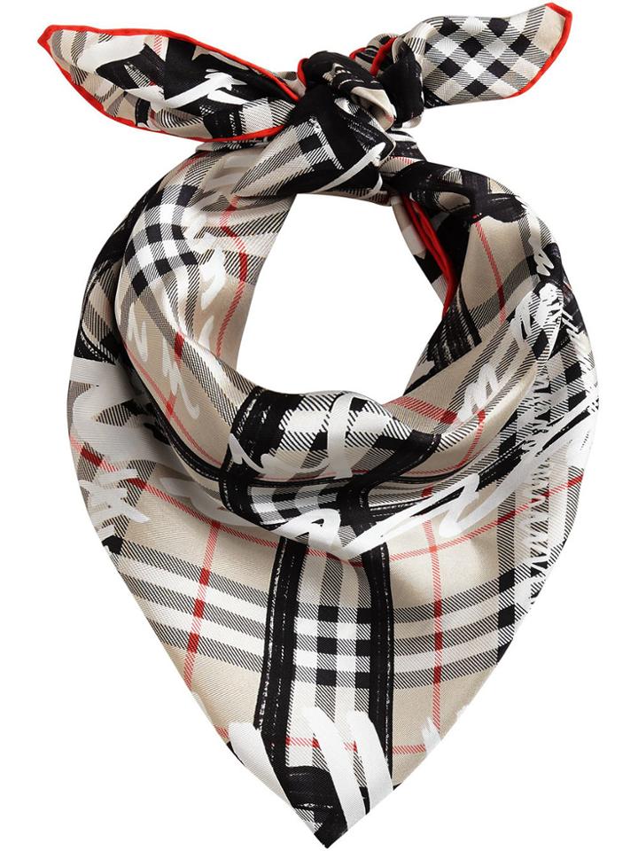 Burberry Scribble Check Scarf - Nude & Neutrals