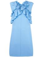 Marni Ruffled Dress, Women's, Size: 40, Blue, Silk/acetate