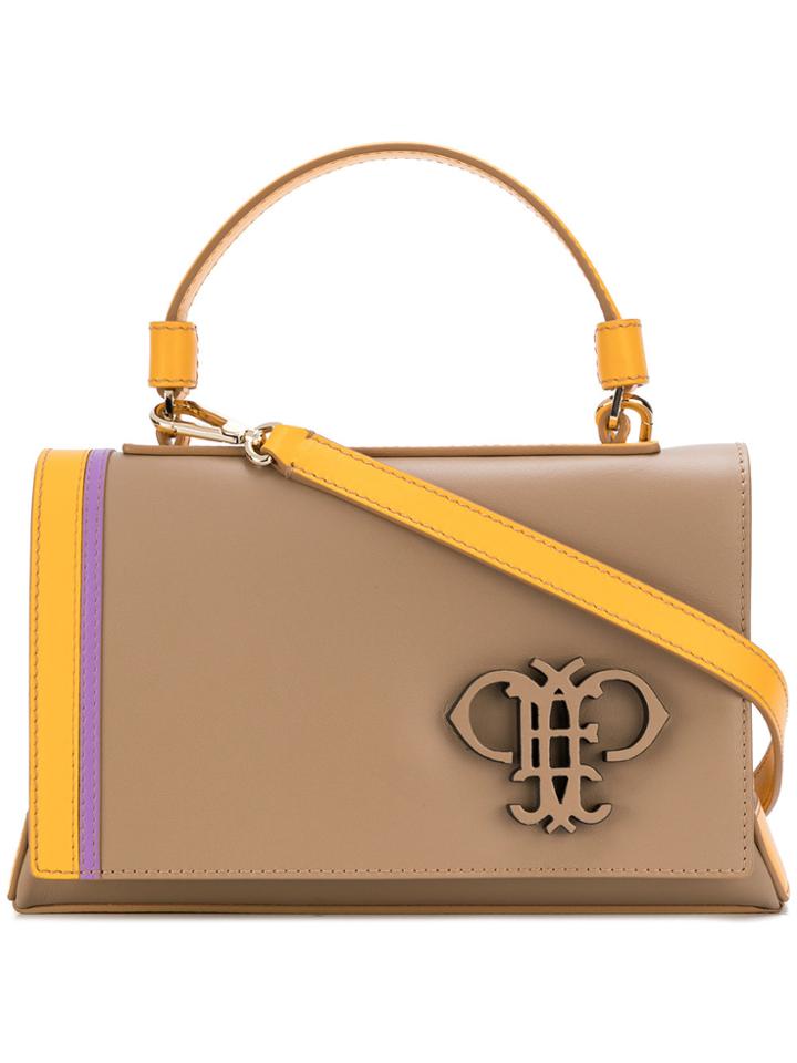 Emilio Pucci Embossed Logo Shoulder Bag - Nude & Neutrals