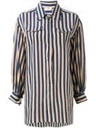 Fendi Striped Long Sleeve Shirt - Blue
