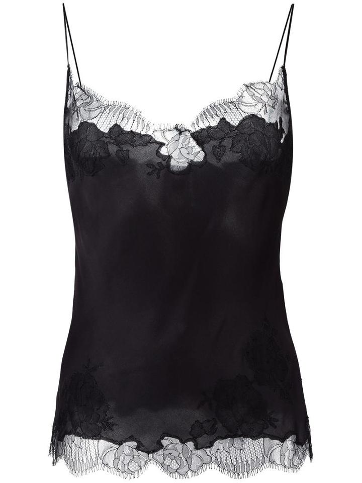Carine Gilson Classic Style Camisole, Women's, Size: Large, Black, Silk