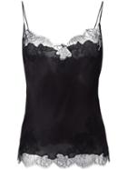 Carine Gilson Classic Style Camisole, Women's, Size: Large, Black, Silk