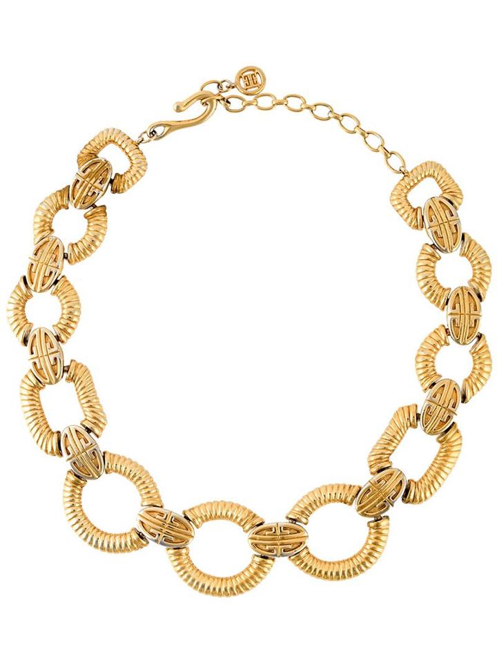 Givenchy Vintage Geometric Link Necklace, Women's, Metallic