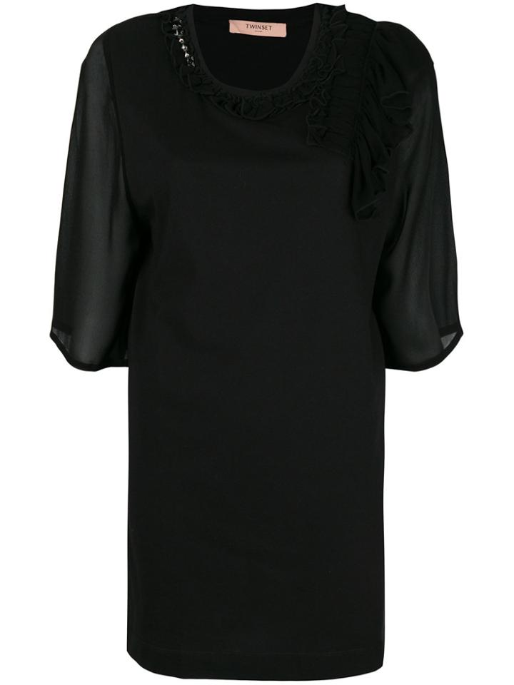 Twin-set Ruffle Detail Blouse - Black