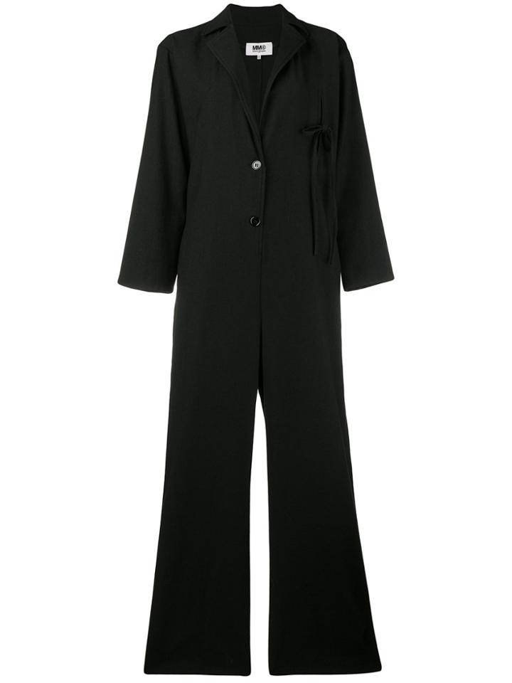 Mm6 Maison Margiela Ribbon Detail Jumpsuit - Black