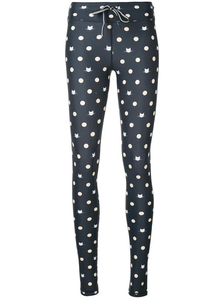 The Upside Cat-print Leggings - Blue