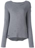 Rta Distressed Jumper, Women's, Size: Xs, Grey, Cotton