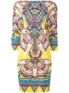Roberto Cavalli - Abstract Print Shift Dress - Women - Viscose - 46, Yellow/orange, Viscose