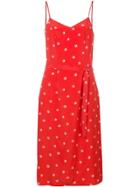 Hvn Dice Print Belted Slip Dress - Red