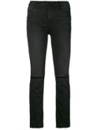 Frame Denim Ripped Slim Fit Jeans - Black