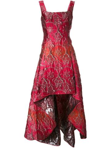 Alberta Ferretti Brocade High-low Gown, Women's, Size: 46, Red, Silk/acrylic/polyester/other Fibers