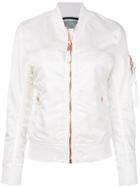 Alpha Industries Zipped Bomber Jacket - White