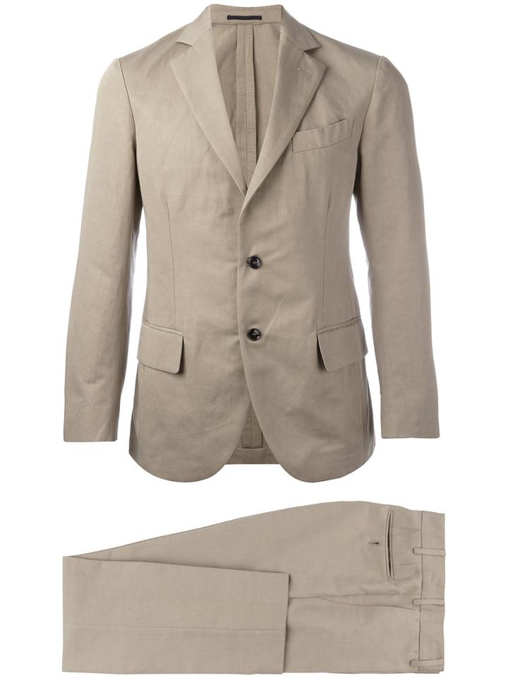 Mp Massimo Piombo - Unconstructed Single-breasted Suit - Men - Cotton/linen/flax/viscose - 48, Nude/neutrals, Cotton/linen/flax/viscose