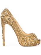 Marchesa Rose Embellished Pumps - Metallic