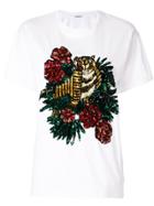 P.a.r.o.s.h. Tiger Embroidered T-shirt - White