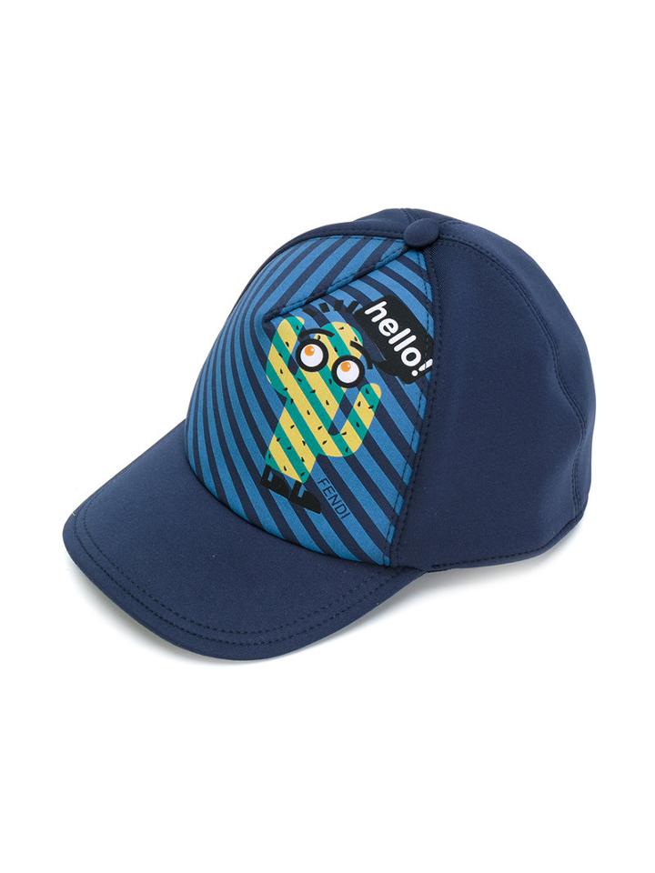 Fendi Kids - Cactus Print Cap - Kids - Polyester/spandex/elastane - 50 Cm, Blue