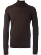 Roberto Collina Turtleneck Sweater, Men's, Size: 50, Brown, Merino