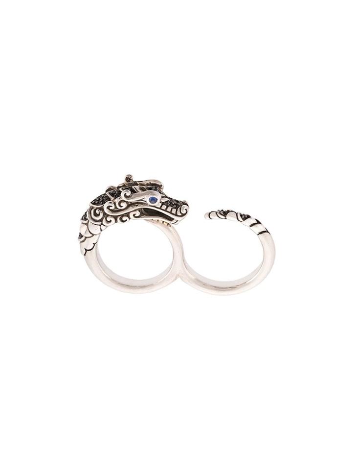 John Hardy Naga Sapphire, Spinel And Sapphire Two Finger Ring - Silver