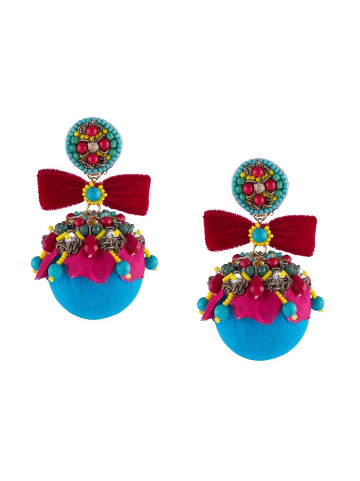 Ranjana Khan Oversize Pom-pom Earrings - Multicolour