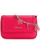 Twin-set Lettered Shoulder Bag, Women's, Pink/purple