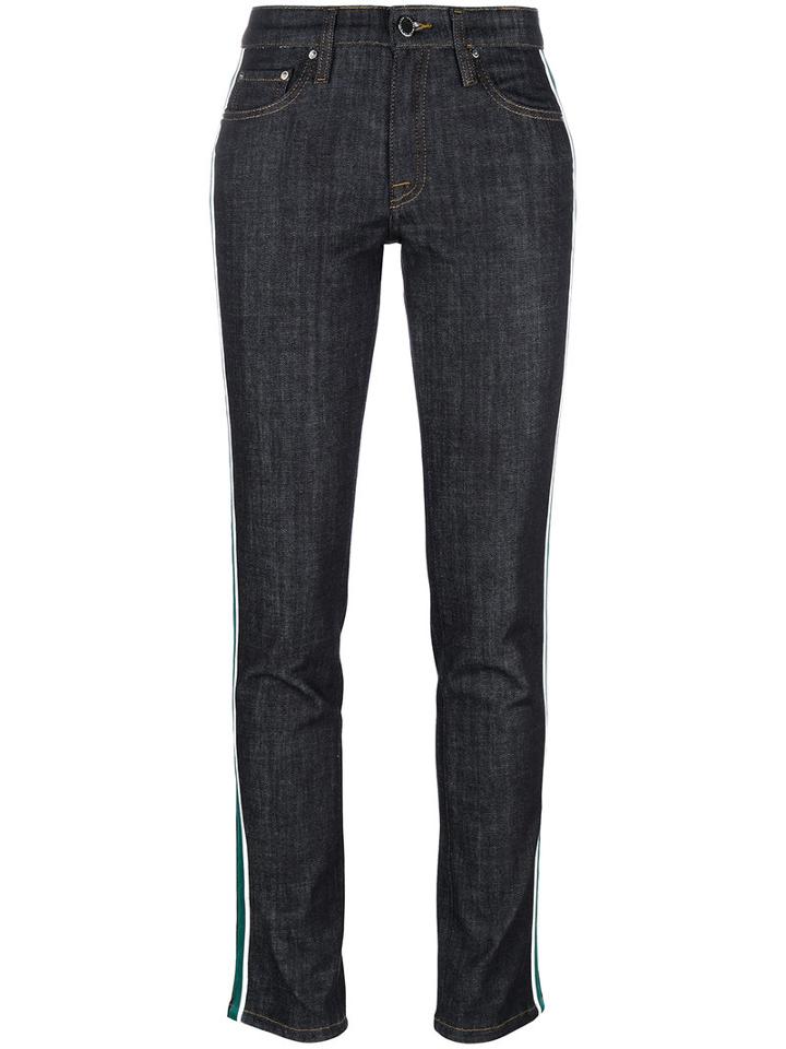 Victoria Victoria Beckham - Side Stripe Jeans - Women - Cotton/polyester/spandex/elastane - Xs, Women's, Blue, Cotton/polyester/spandex/elastane