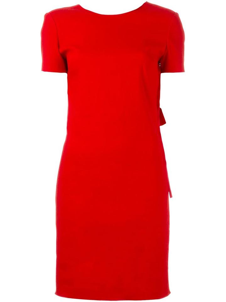 Lanvin Bow Detail At The Back Dress, Women's, Size: 38, Red, Cotton/linen/flax/spandex/elastane/viscose