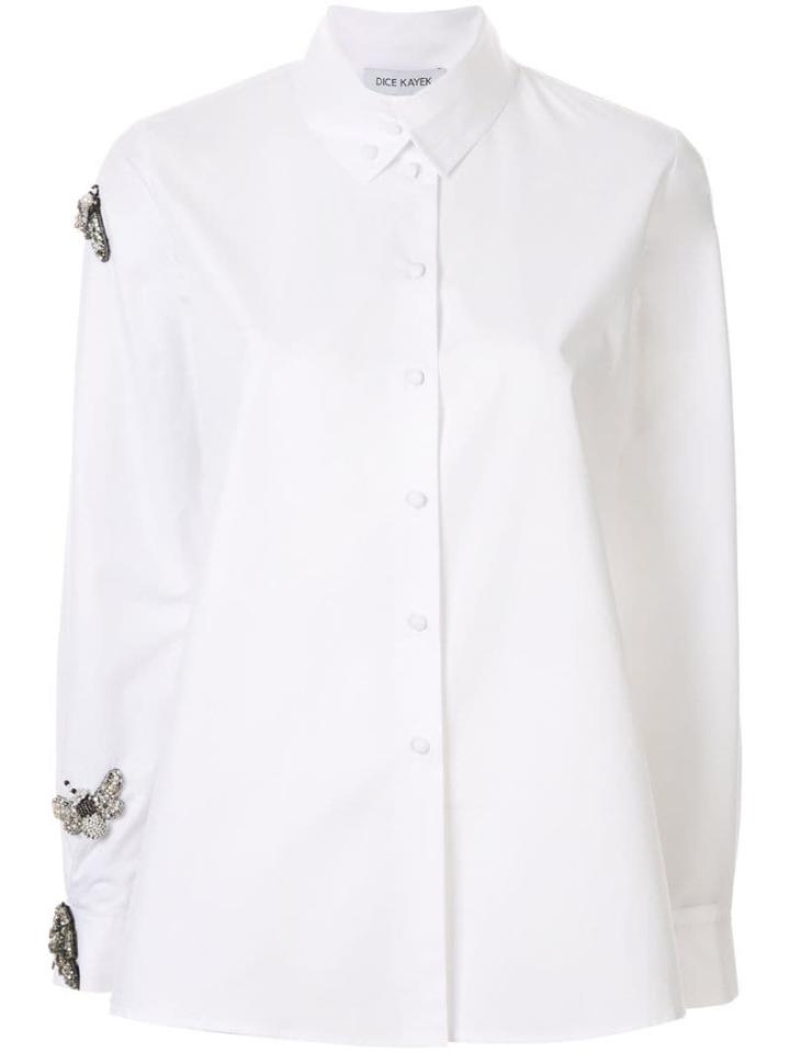 Dice Kayek Bug Embellished Button-down Shirt - White