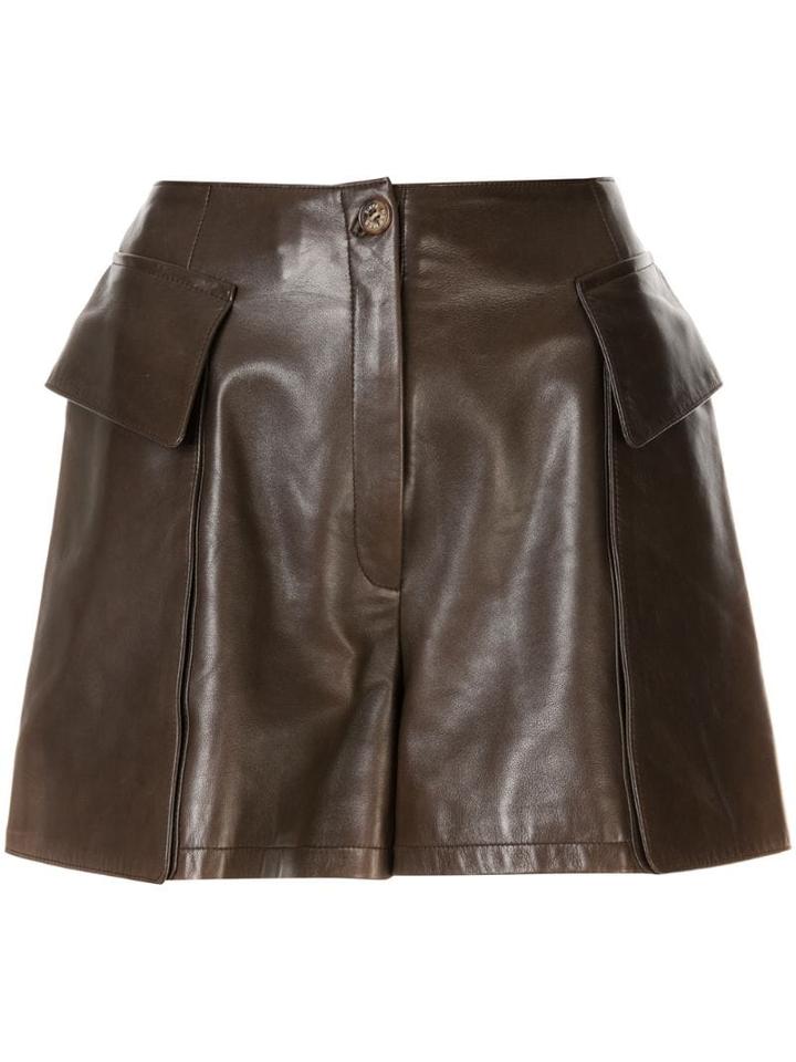 Hermès Pre-owned Leather Shorts - Brown